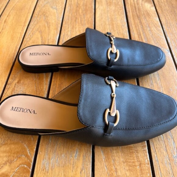 EUC Merona Women’s Black Mules Size 10 - Picture 3 of 16